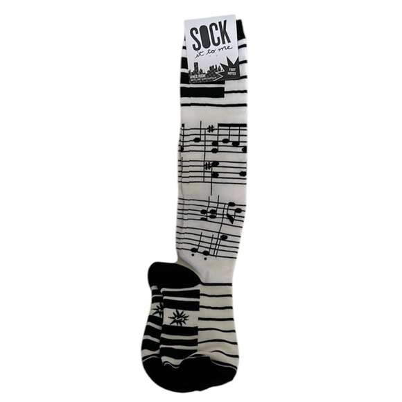 🆕 NWT SOCK it to me Size S Kneehigh socks musical note theme - Picture 1 of 6